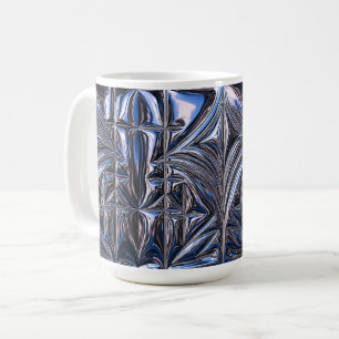 Caneca De Café Geometria Cromada Azul