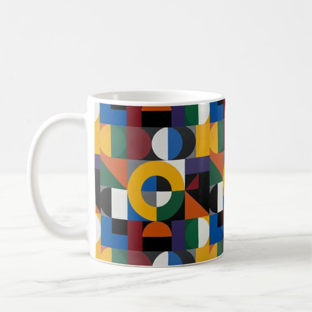 Caneca De Café Geometria de Cores Bauhaus (Esquerda)