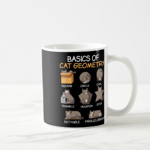Caneca De Café Geometria de Gato Matemática Presentes Engraçados