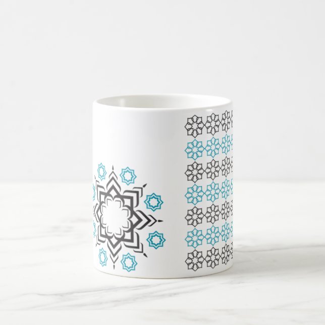 Caneca De Café Geometria Estrela - Design de Mug com Padrão Islâm (Centro)