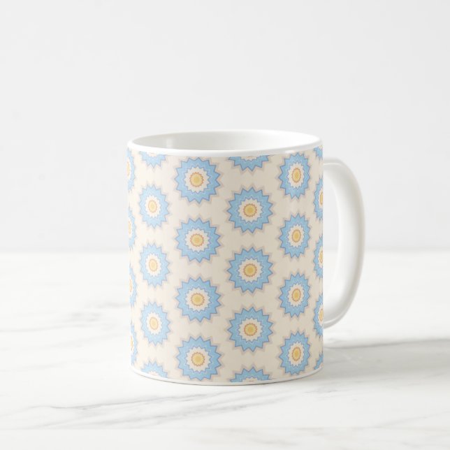 Caneca De Café Geometria Explosão Azul  (Frente Esquerda)