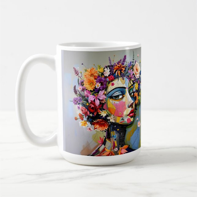 Caneca De Café "Geometria Floral" - Retrato Botânico (Esquerda)