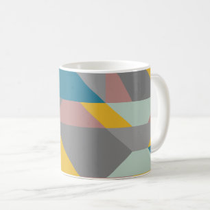 Caneca De Café Geometria Moderna Contemporânea das Cores Terrestr