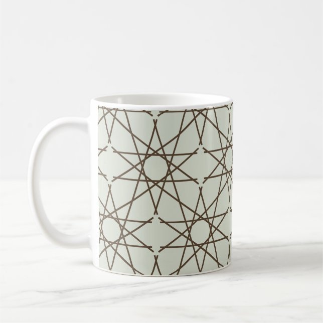 Caneca De Café Geometria Sage Umber (Esquerda)