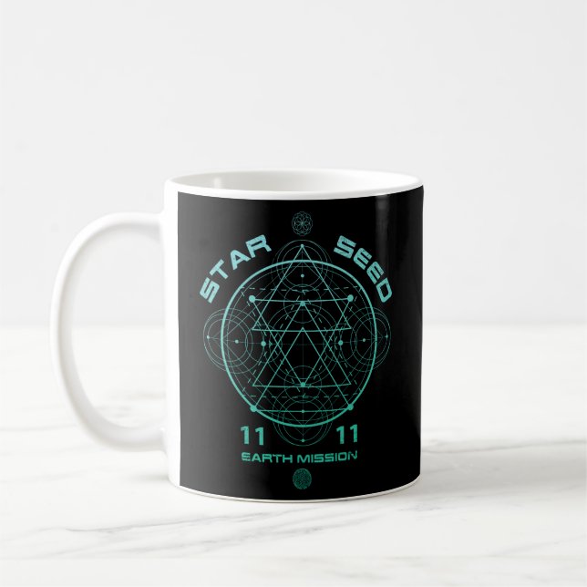 Caneca De Café Geometria Sagrada de Sementes Estrelas (Esquerda)
