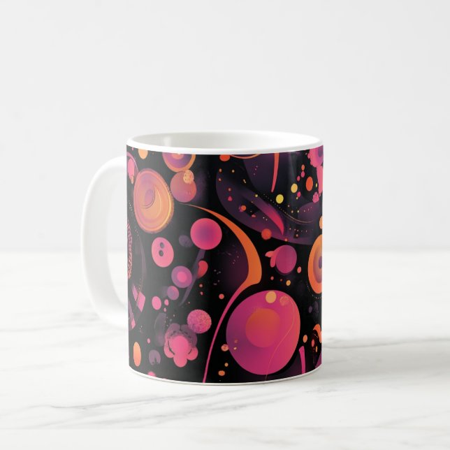 Caneca De Café Geometric abstract artwork.  Style: Non-figurative (Frente Esquerda)