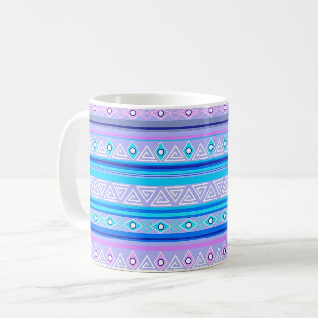 Caneca De Café geometric ethnic tribal pattern of American Indian (Frente Esquerda)