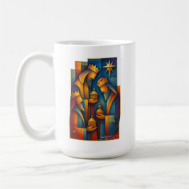 Caneca De Café Geometric Magi - Three Wise Men Christmas Star Art