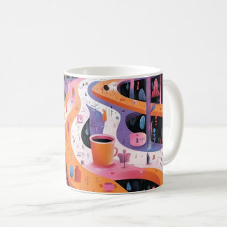 Caneca De Café Geometric Shapes and Vibrant Colors Wall Art Print