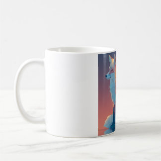 Caneca De Café Geometric Wolf Silhouette |Modern Polygon Wildlife