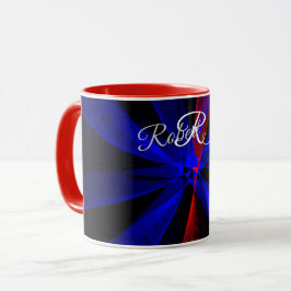 Caneca de Café Geométrica Abstrata Cor de Mirtilo