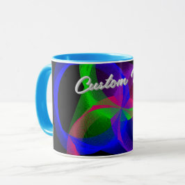 Caneca de Café Geométrica Colorida Circular