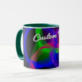 Caneca de Café Geométrica Colorida Circular