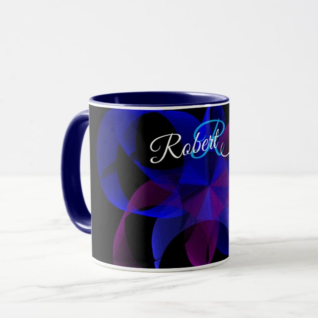 Caneca de Café Geométrica com Anel de Cilindro 3D  (Frente Esquerda)