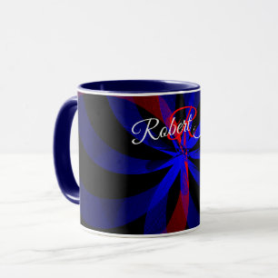 Caneca de Café Geométrica com Centro de Cor Mirtil