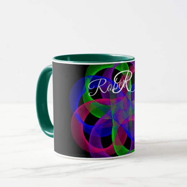 Caneca de Café Geométrica com Malha de Duplo Loop (Frente Esquerda)