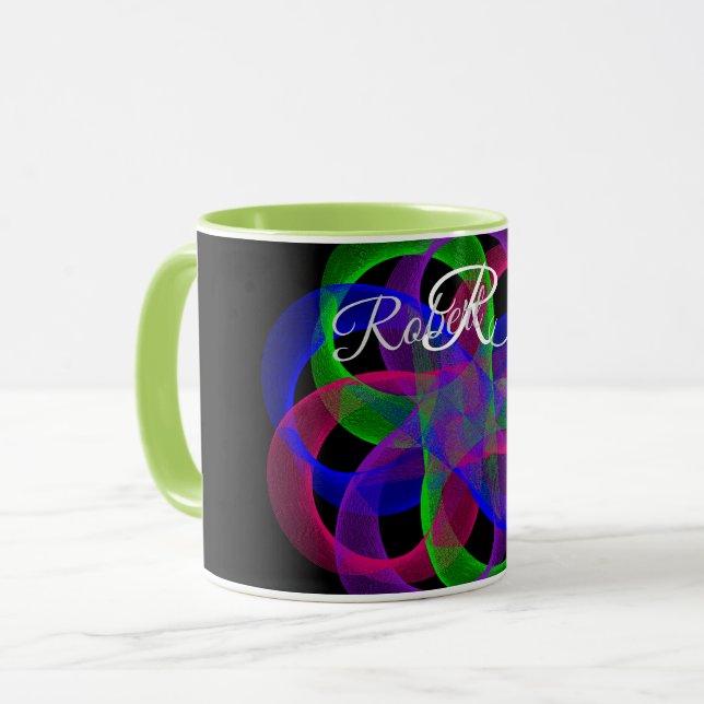 Caneca de Café Geométrica com Malha de Duplo Loop (Frente Esquerda)