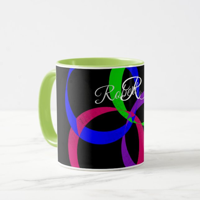 Caneca de Café Geométrica de Intercâmbio de Múltip (Frente Esquerda)