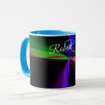 Caneca de Café Geométrica de Onda de Quatro Direçõ