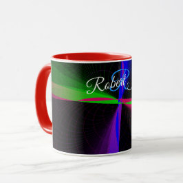 Caneca de Café Geométrica de Onda de Quatro Direçõ