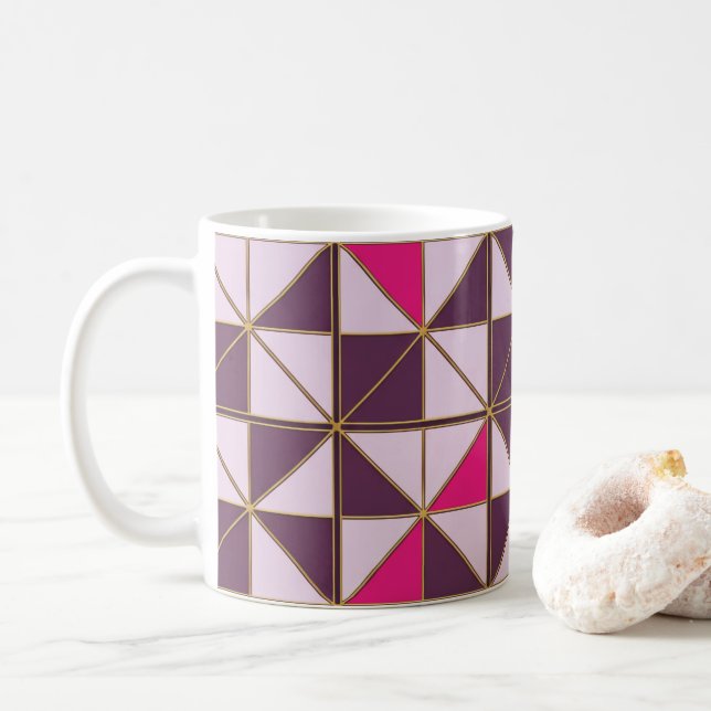 Caneca de Café Geométrica Núbia Vibrante (Com Donut)