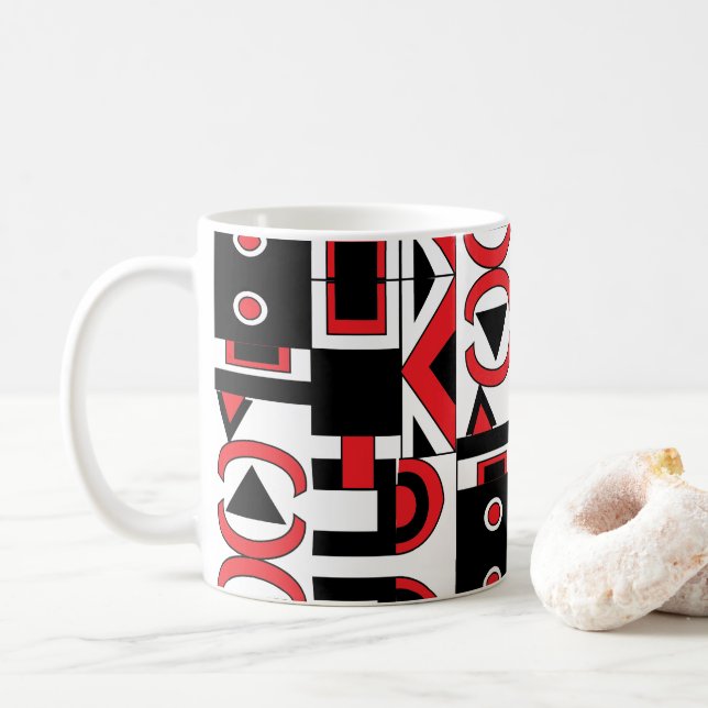 Caneca De Café Geométrico Abstrato Moderno Legal (Com Donut)