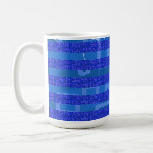Caneca De Café Geométrico Azul (Esquerda)