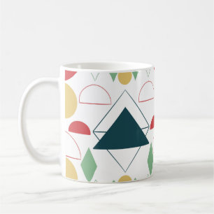 Caneca De Café Geométrico Colorido Meados do Século