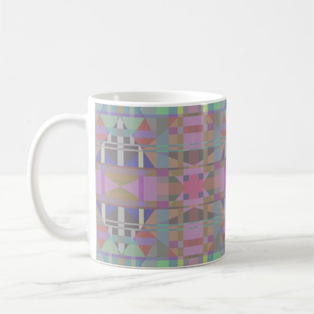 Caneca De Café Geométrico Cor-de-Rosa Verde (Esquerda)