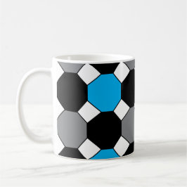 Caneca De Café Geométrico da Cinza Negra Azul