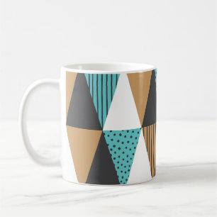 Caneca De Café Geométrico de Vintage: Ilustração de Abstrato.