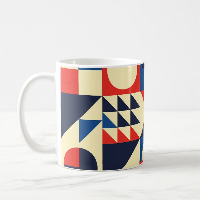 Caneca De Café Geométrico do século médio: Padrão Retroativo Funk (Esquerda)