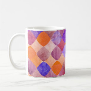 Caneca De Café Geométrico em aquarela, escamas árabes.