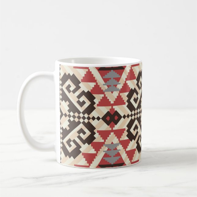 Caneca De Café Geométrico Étnico: Abstrato sem costura (Esquerda)