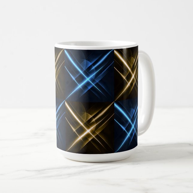 Caneca De Café Geométrico Neon Futurista (Frente Esquerda)