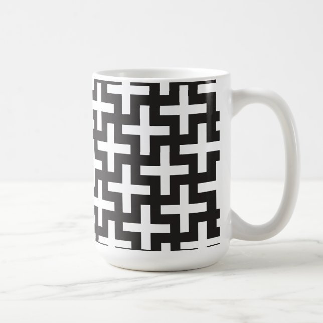 Caneca De Café Geométrico preto e branco (Direita)