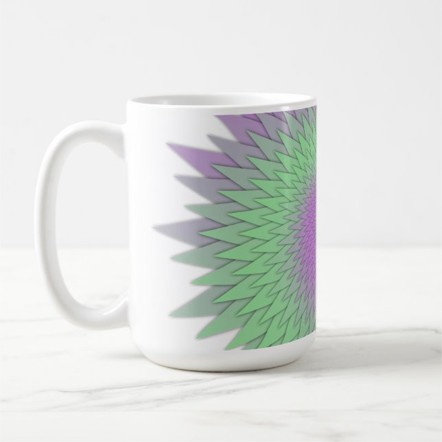 Caneca De Café Geométrico Roxo e Verde (Esquerda)