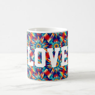 Caneca De Café Geométrico Vívido Alucinante Multicolorido Energét
