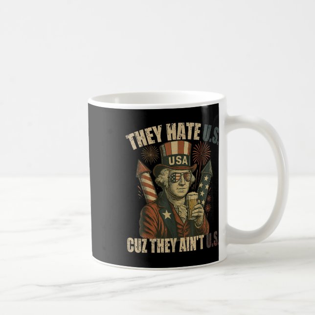Caneca De Café George-washington Bebem Engraçado Que Odeiam Cuz A (Direita)