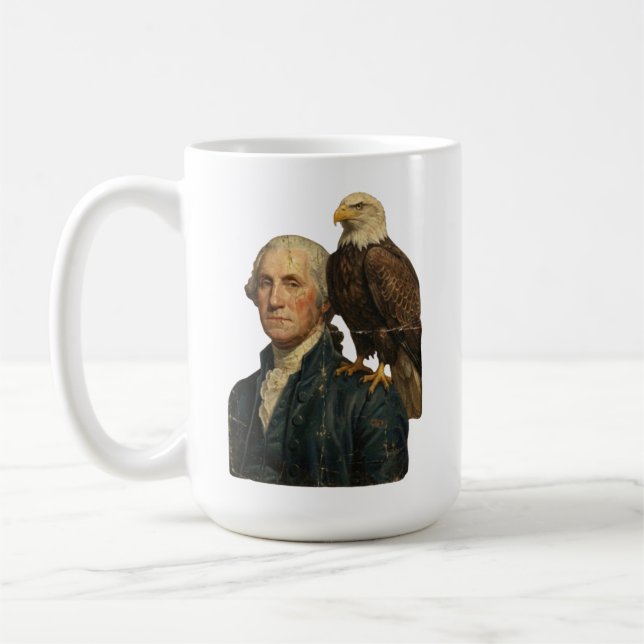Caneca De Café George Washington com Águia Careca (Esquerda)