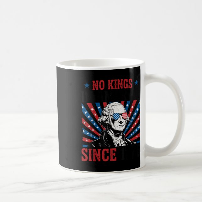 Caneca De Café George Washington Protest Sign Democracy No Kings  (Direita)