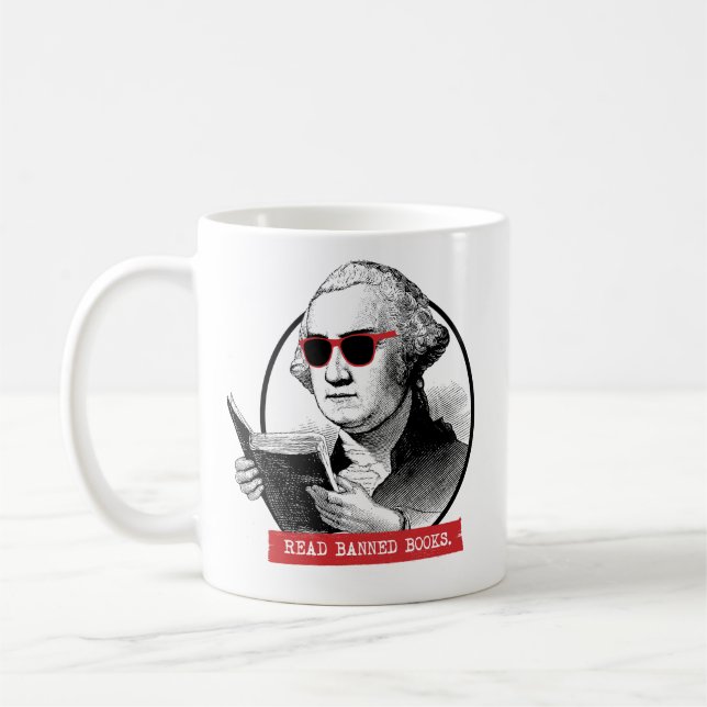 Caneca De Café George Washington Reads Livros Banidos (Esquerda)