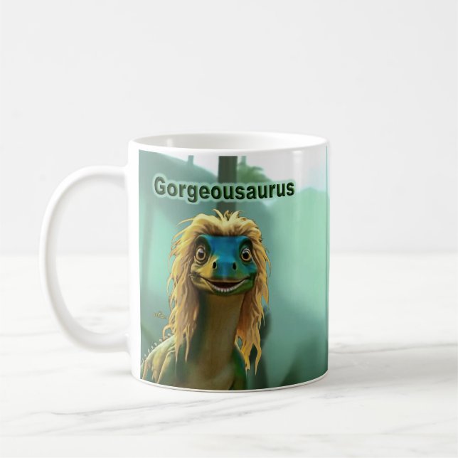 Caneca De Café Georgeousaurus Dinossauro Loiro (Esquerda)