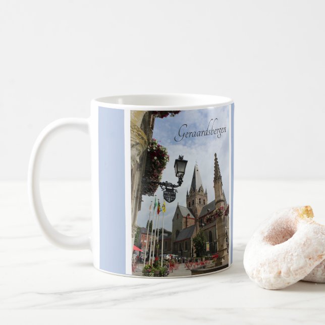 Caneca De Café Geraardsbergen, Flandres Oriental, Bélgica Souveni (Com Donut)
