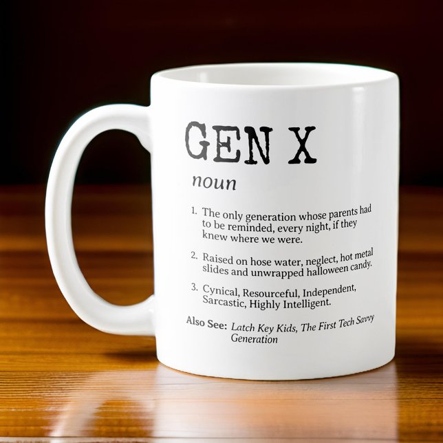 Caneca De Café Geração X Definição de Tipografia Mug (Criador carregado)