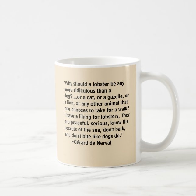 Caneca De Café Gerard de Narval passeando seu lagosta de estimaçã (Direita)