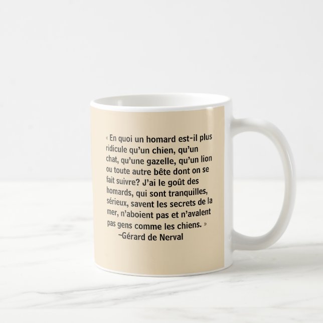 Caneca De Café Gerard de Narval passeando seu lagostim de estimaç (Direita)