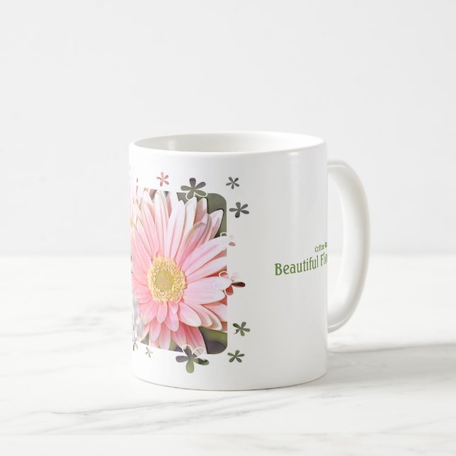 Caneca De Café Gerbera (Frente Esquerda)