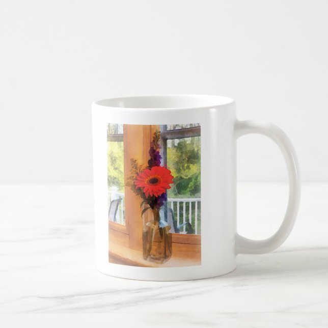 Caneca De Café Gerbera Daisy por Kitchen Window (Direita)