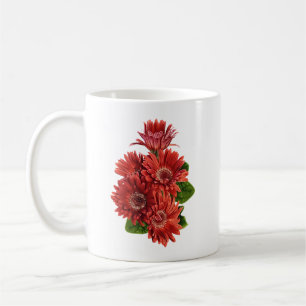 Caneca De Café Gerbera Margaridas Vermelhas